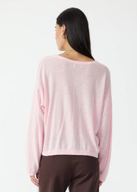 Rylee Knit Button Top - Rosewater