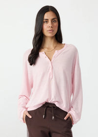 Rylee Knit Button Top - Rosewater
