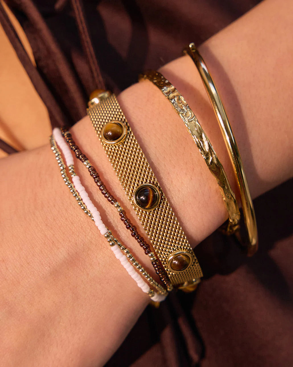 Sunny Bracelet Set - Coffee