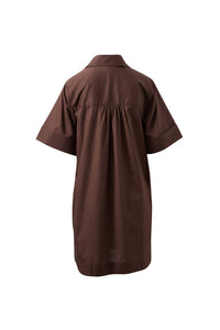 Sara Mini Shirt Dress - Bitter Choc. Ceres Life