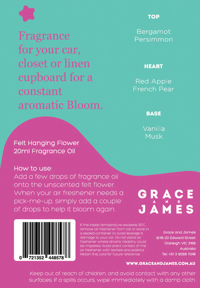 Bloom Collection - Persimmon & Vanilla - Felt Air Freshener