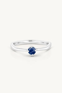 September Sapphire Silver Birthstone Ring