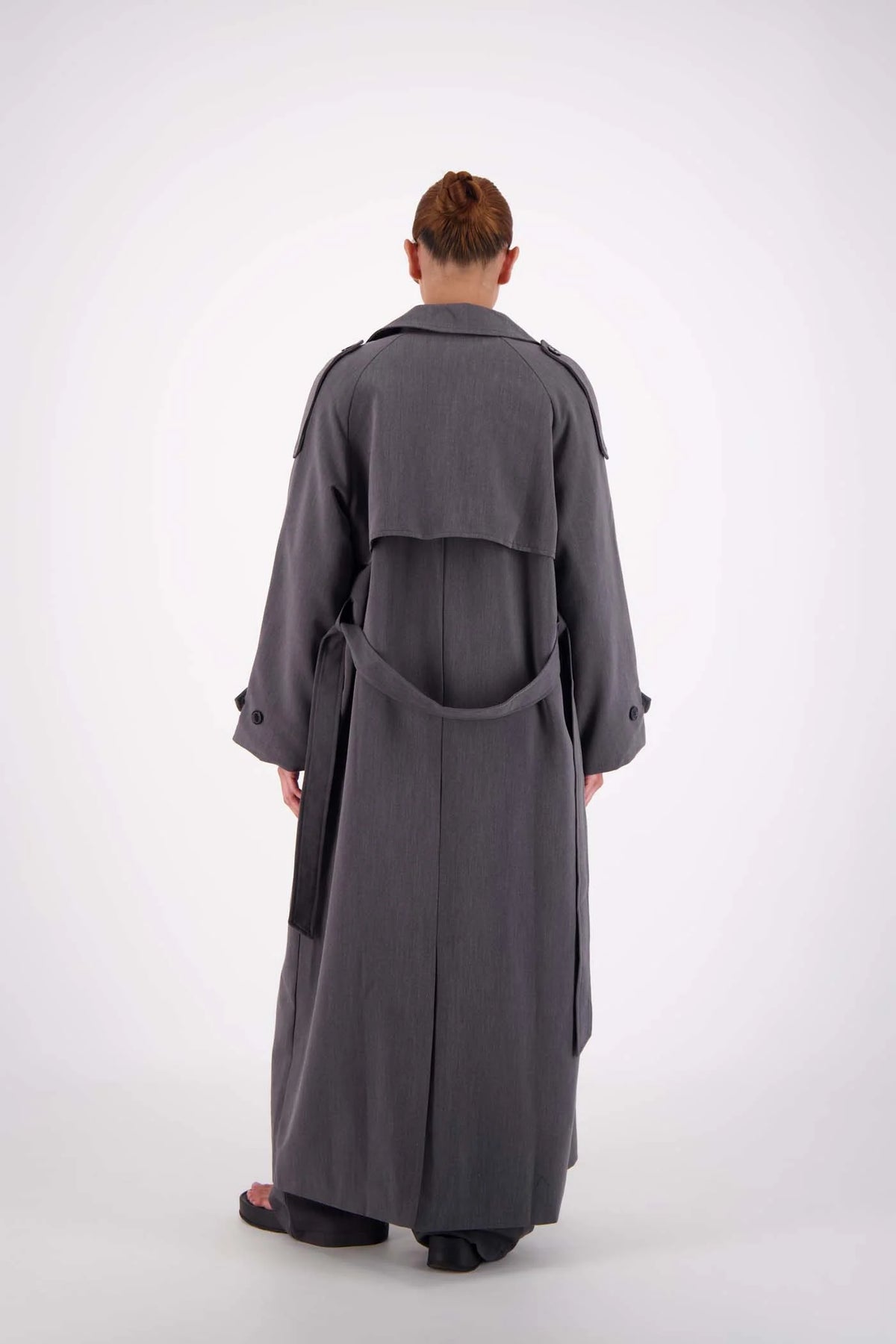 Serena Trench Coat - Steel Grey