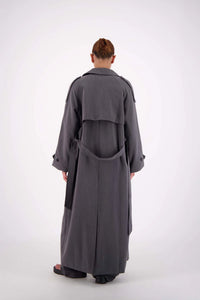 Serena Trench Coat - Steel Grey