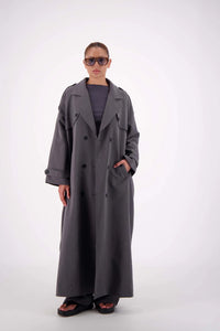 Serena Trench Coat - Steel Grey