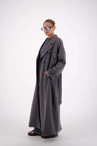 Serena Trench Coat - Steel Grey