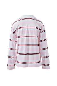 Shelby Slouchy Rugby Top - Sunfaded Pink/Mulberry Stripe. Ceres Life