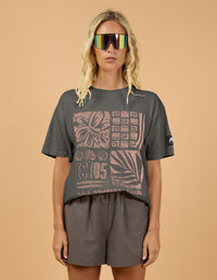 Sidelines Relaxed Tee - Charcoal. All About Eve