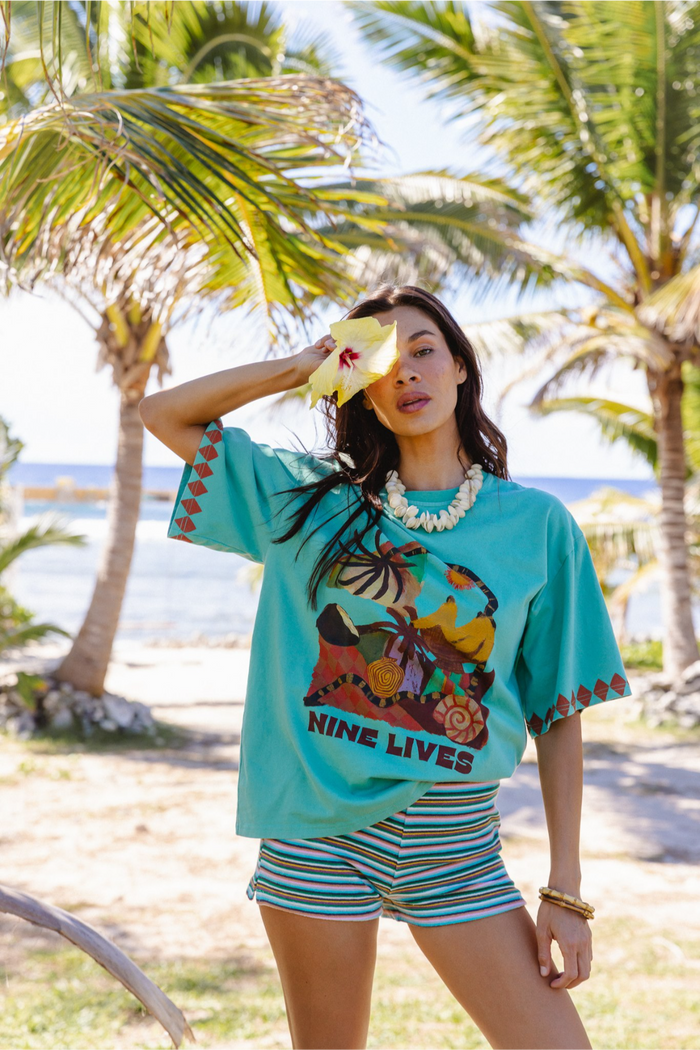 Silver Sun Tee - Nautical. Nine lives Bazaar
