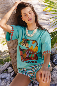 Silver Sun Tee - Nautical. Nine lives Bazaar