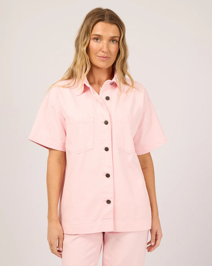 Simi Denim Shirt - Pink. All About Eve