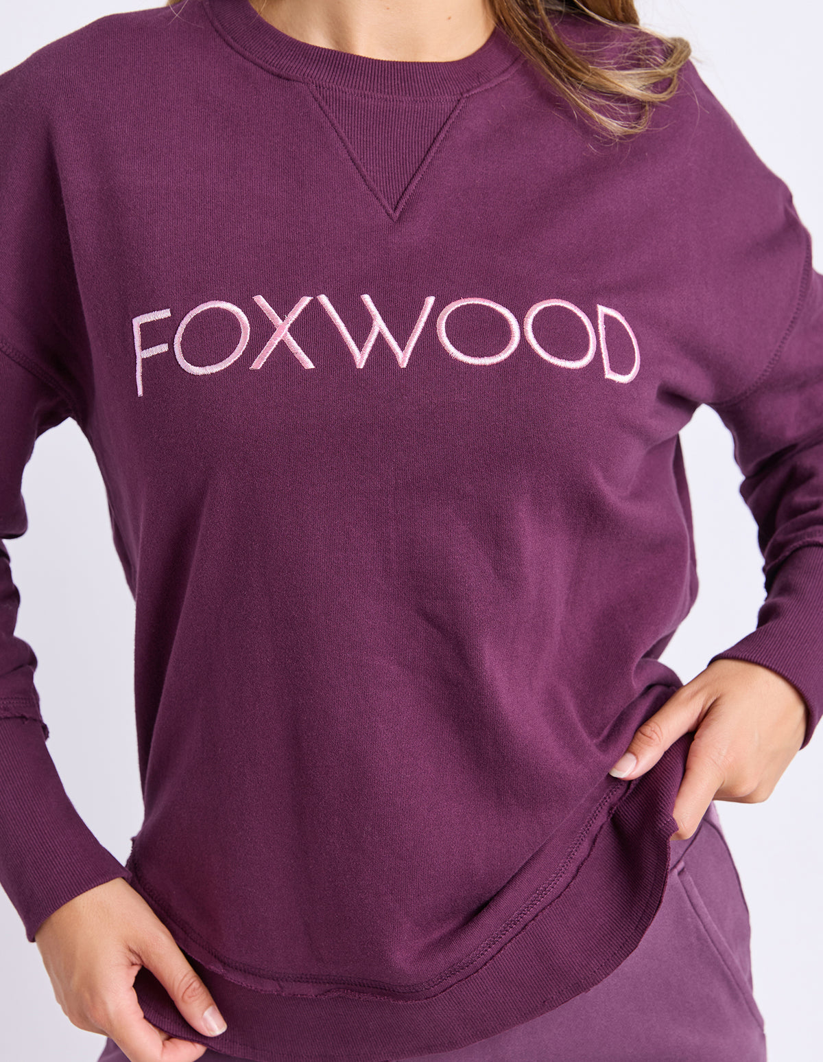 Simplified Metallic Crew - Plum. Foxwood