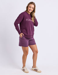 Simplified Metallic Crew - Plum. Foxwood