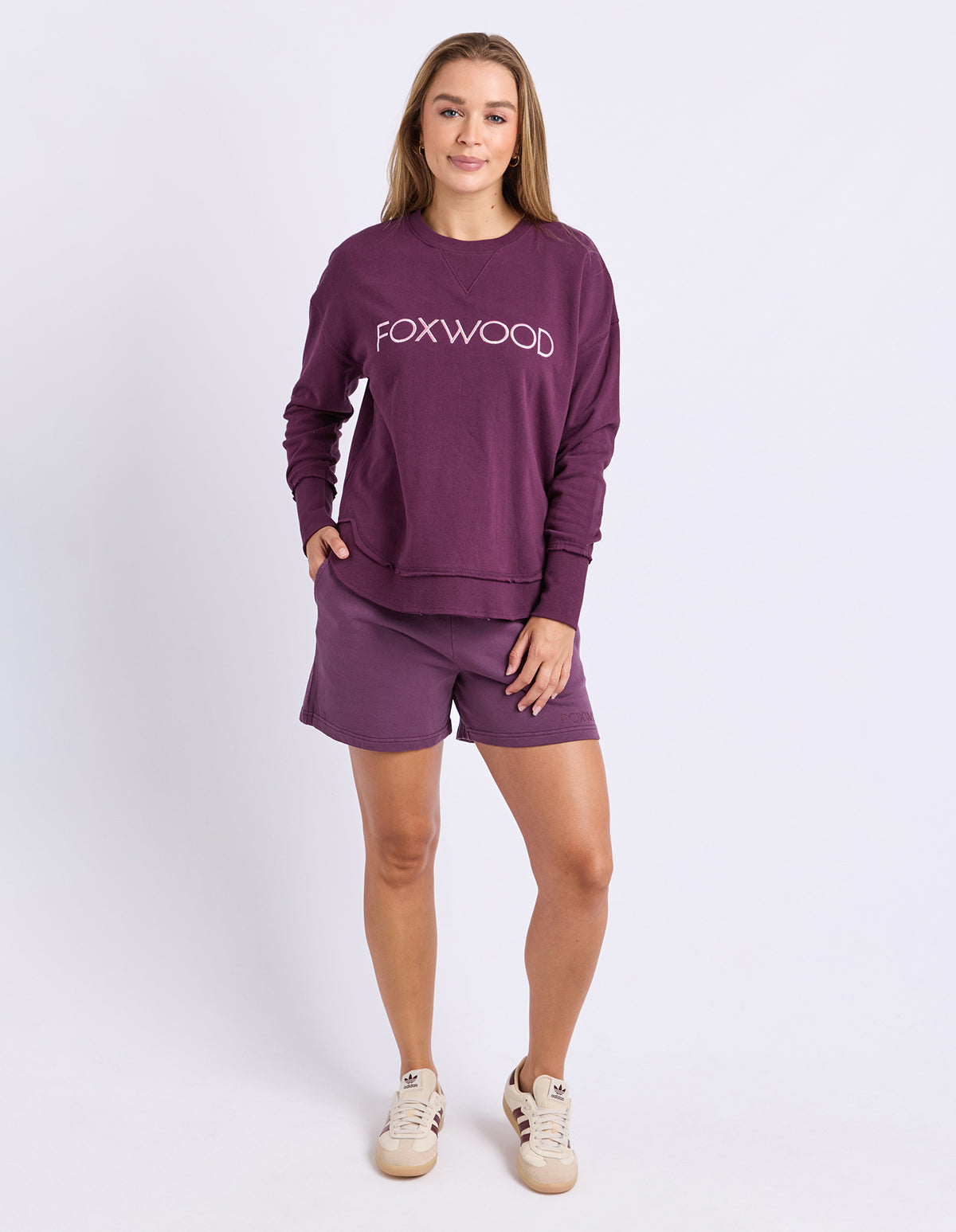 Simplified Metallic Crew - Plum. Foxwood