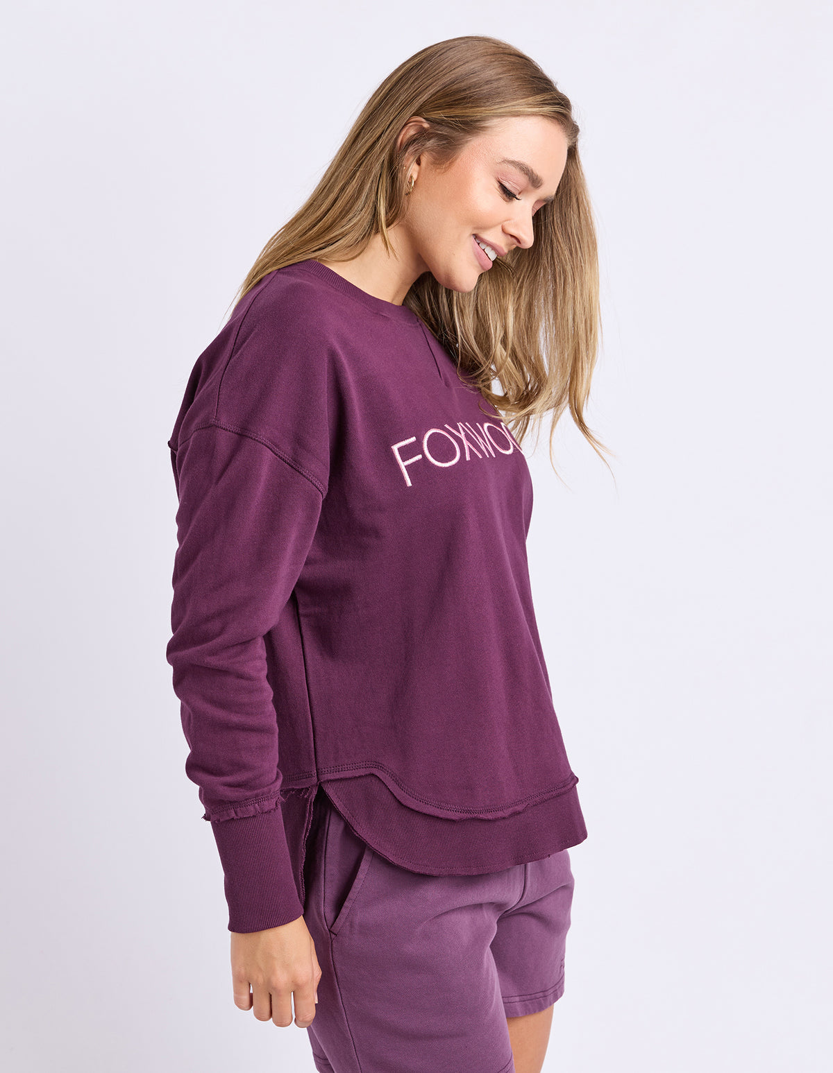 Simplified Metallic Crew - Plum. Foxwood