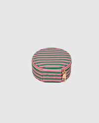Sisco Stripe Jewellery Box - Green/Bubblegum Pink