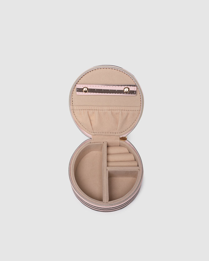 Sisco Stripe Jewellery Box - Pink/Choc