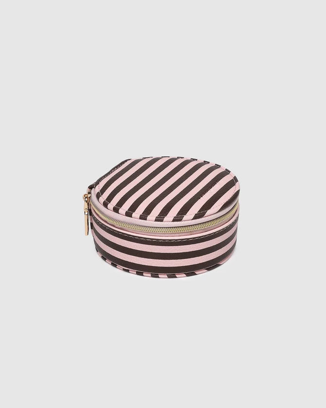 Sisco Stripe Jewellery Box - Pink/Choc