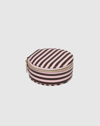 Sisco Stripe Jewellery Box - Pink/Choc