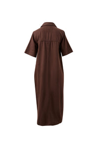 Sloane Short Sleeve Midi Dress - Chocolate. Ceres Life
