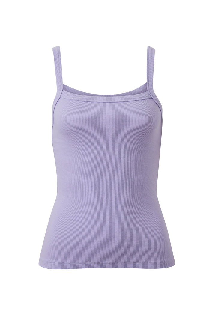 Sophie Rib Singlet - Dusty Lilac
