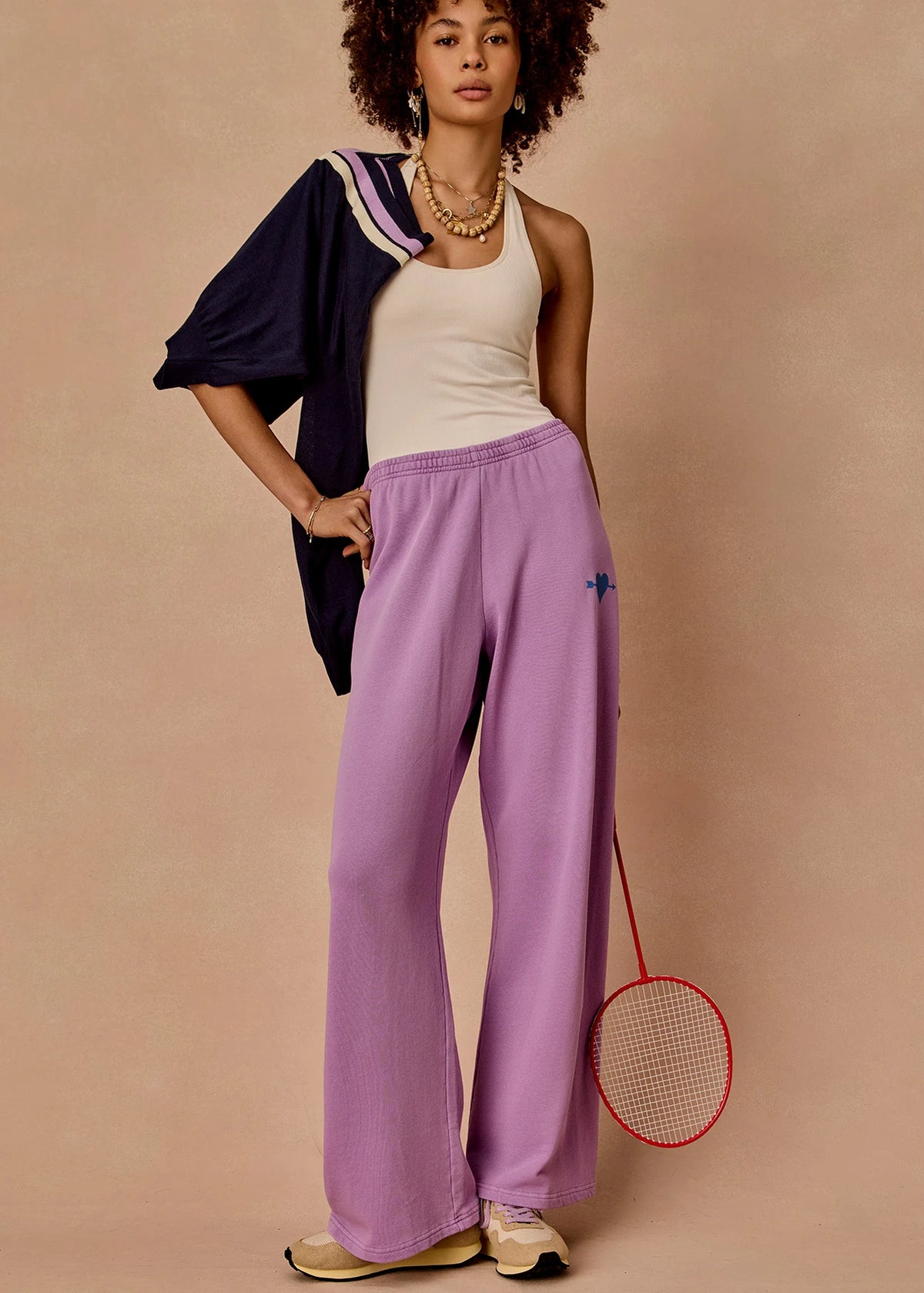 Soul Cal Wide Leg Track Pant - Violet. The Upside
