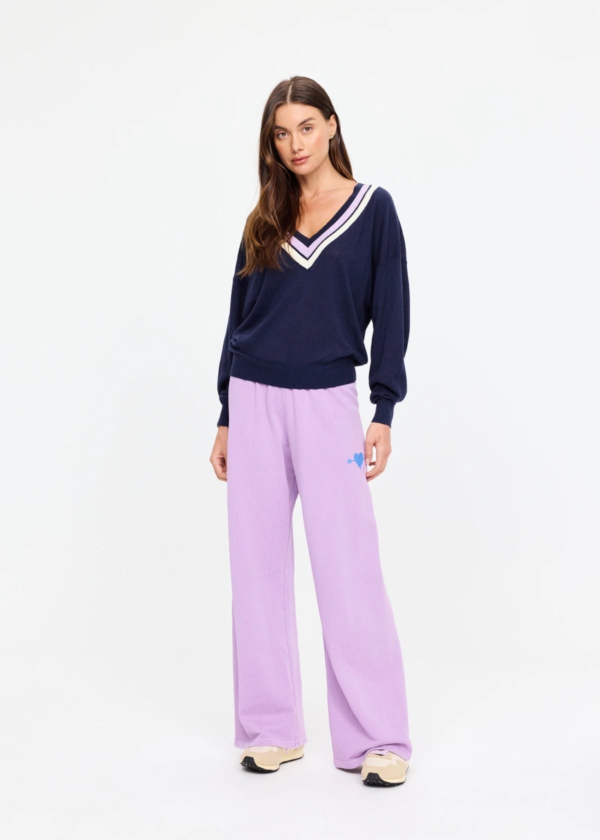 Soul Cal Wide Leg Track Pant - Violet. The Upside