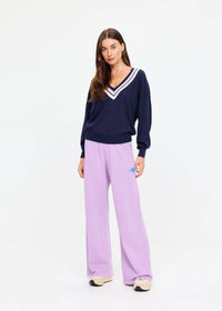 Soul Cal Wide Leg Track Pant - Violet. The Upside