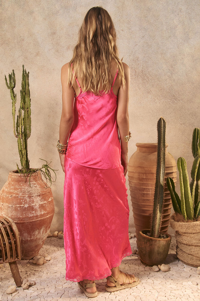 Boudoir Bias Skirt - Fuchsia - Pink