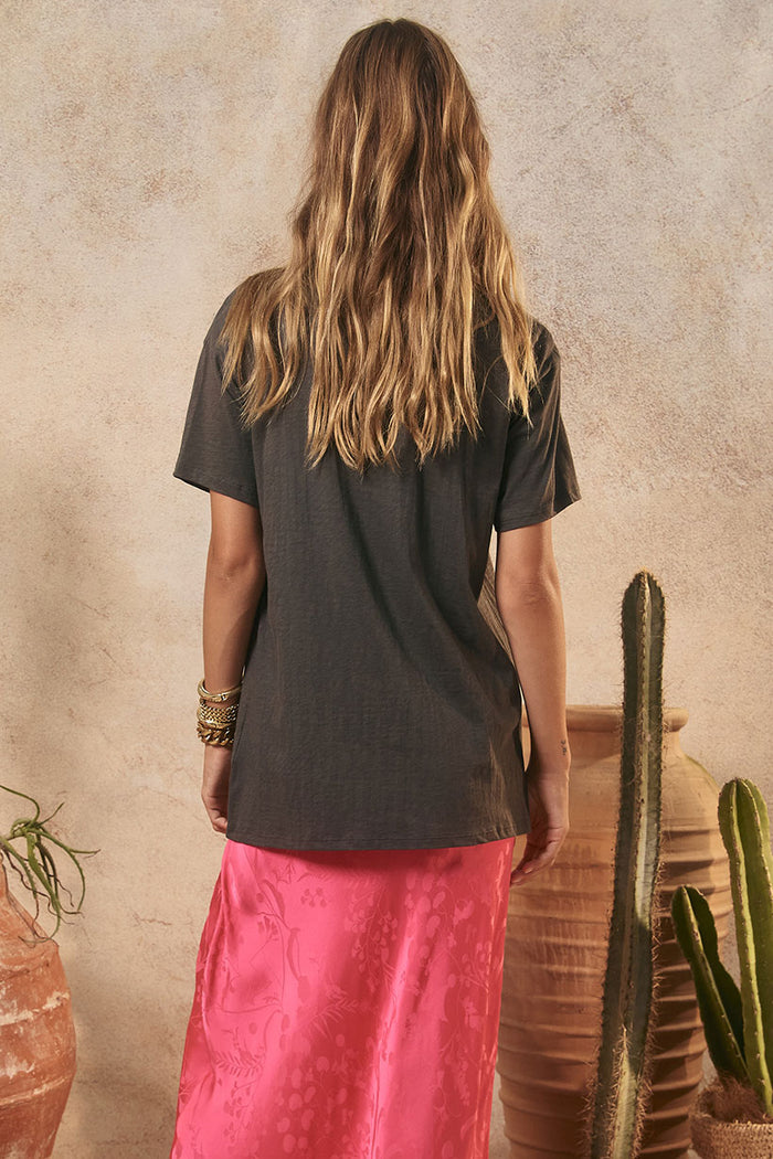 Coco Cantina Biker Tee - Charcoal