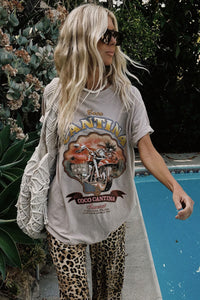 Coco Cantina Biker Tee - Taupe