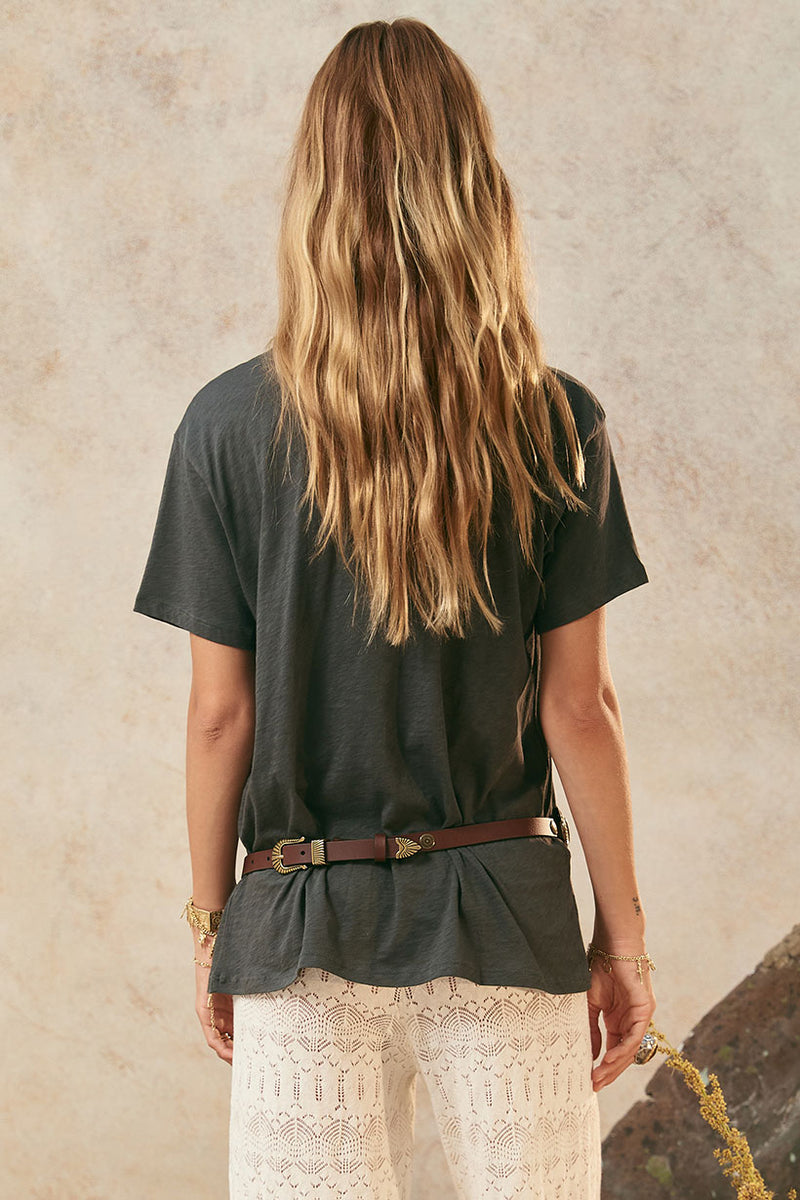 Elysian Biker Tee - Charcoal