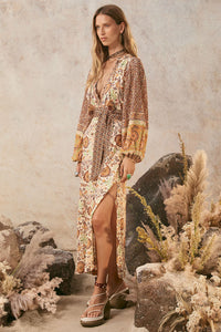Sannah Boho Maxi Dress - Golden Ochre