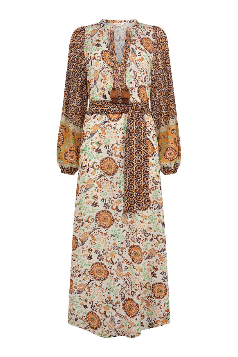 Sannah Boho Maxi Dress - Golden Ochre