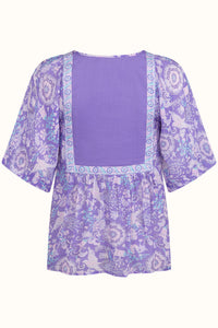 Sannah Short Sleeve Blouse - Lavender