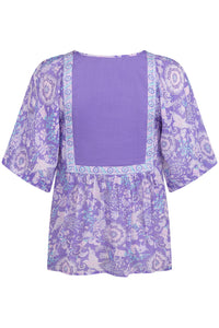 Sannah Short Sleeve Blouse - Lavender