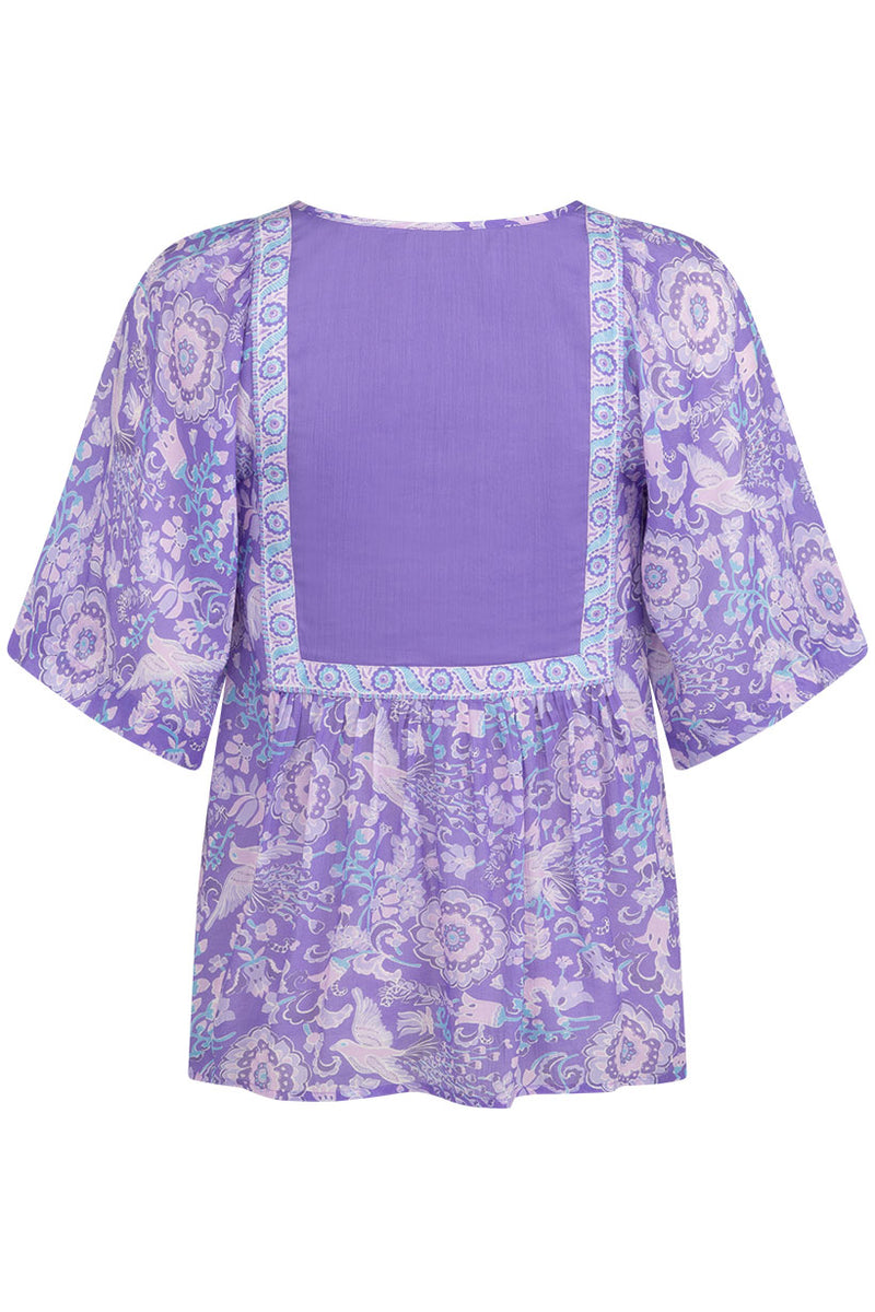 Sannah Short Sleeve Blouse - Lavender