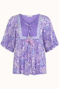 Sannah Short Sleeve Blouse - Lavender