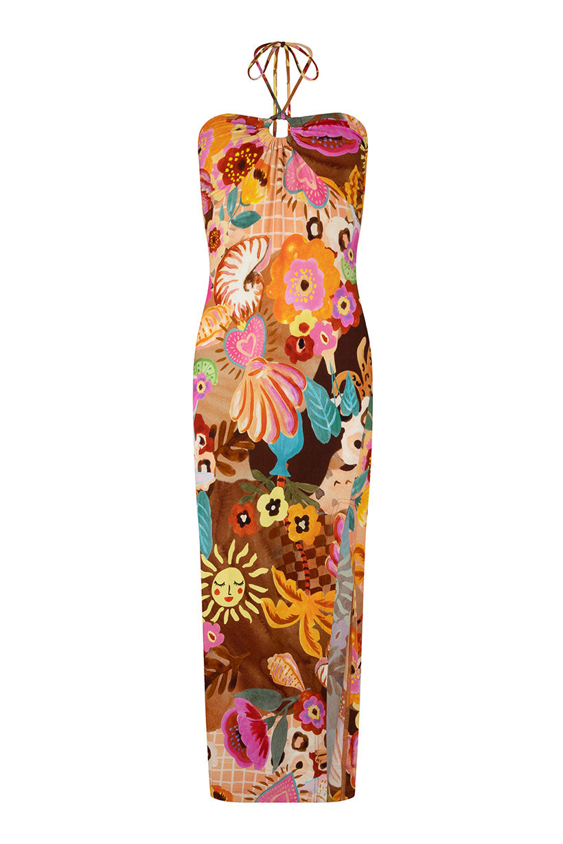 Birth of Venus Strapless Dress - Caramel