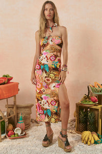 Birth of Venus Strapless Dress - Caramel