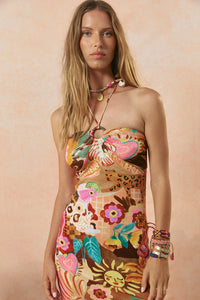 Birth of Venus Strapless Dress - Caramel