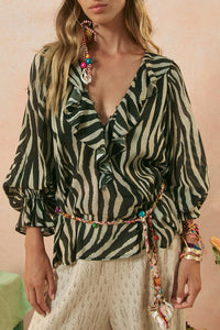 Zevra Blouse - Washed Charcoal