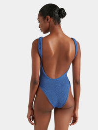 Square Neck Swim - Metallic Denim