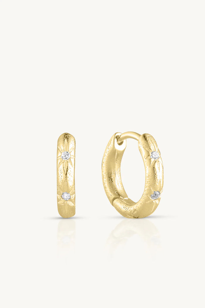 Starburst Gold Hoops