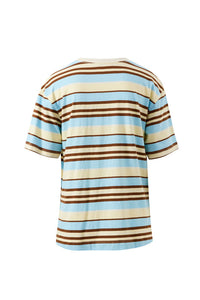 Stevie Slouchy Tee - Butter/Toffee/Fresh Blue Stripe. Ceres Life