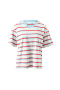Stevie Slouchy Tee - Milk Fresh Blue Red Stripe