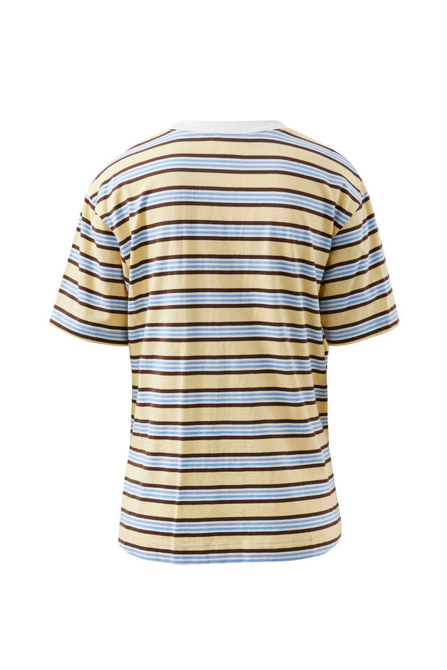 Stevie Slouchy Tee - New Butter Brunette Stripe