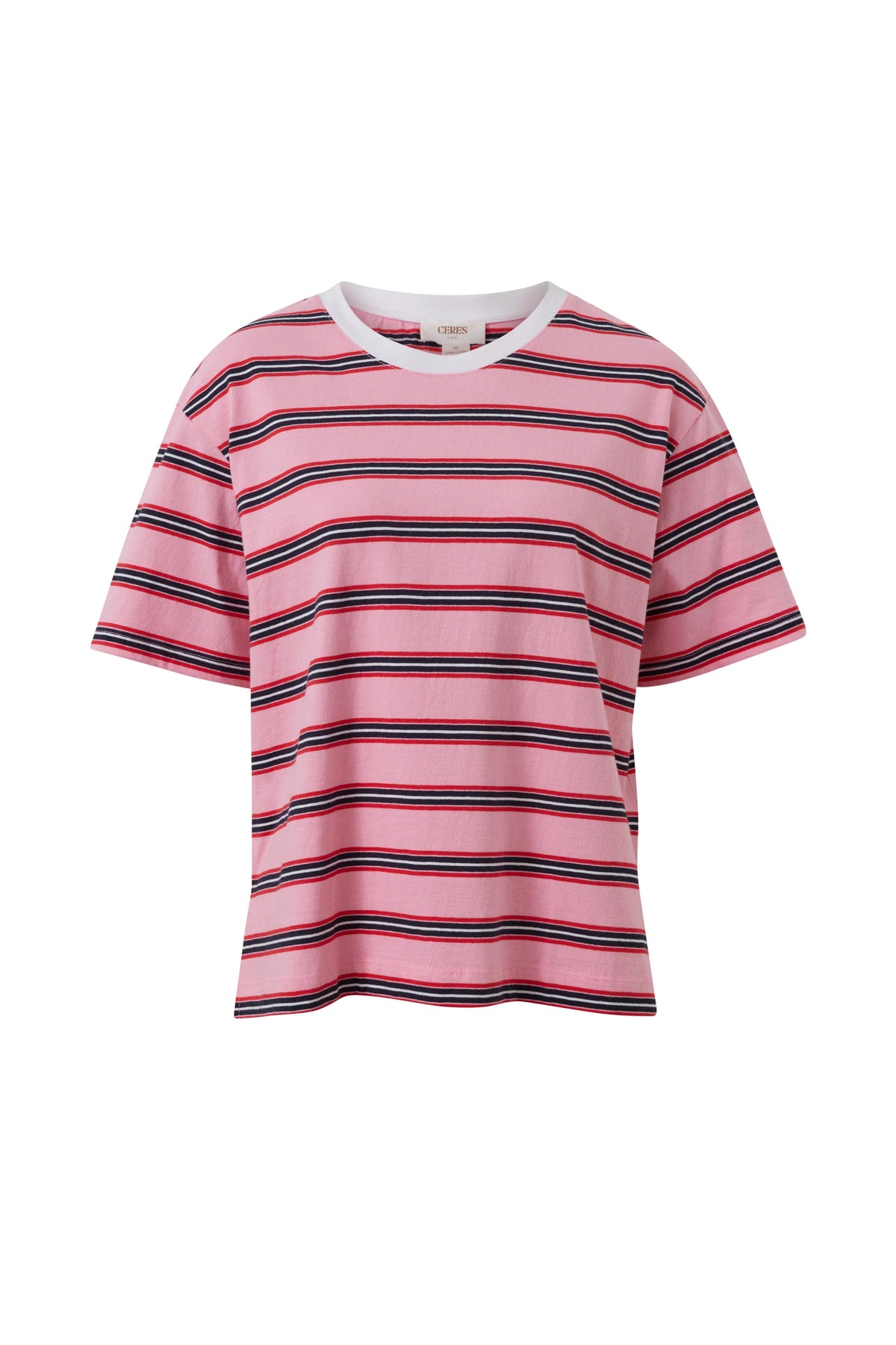 Stevie Slouchy Tee - Peony/Heritage Red