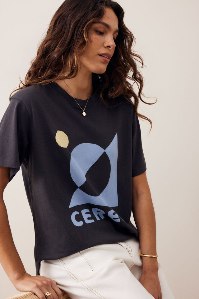 Stevie Slouchy Tee - Phantom Ceres Moon. Ceres Life