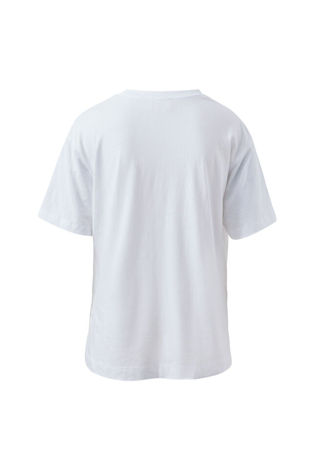 Stevie Slouchy Tee - White/Chili Est 2020. Ceres Life